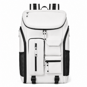 Tennis Racket Backpack with Separate Shoe Compartment White