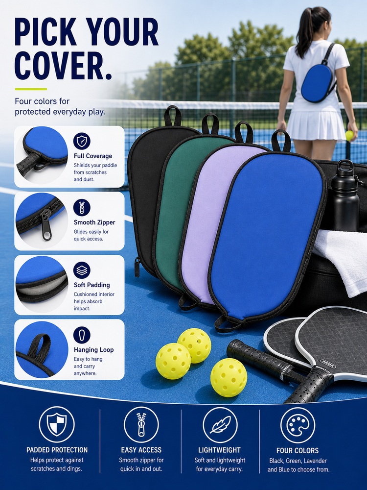 Multi-Color Pickleball Paddle Cover - Routine summary