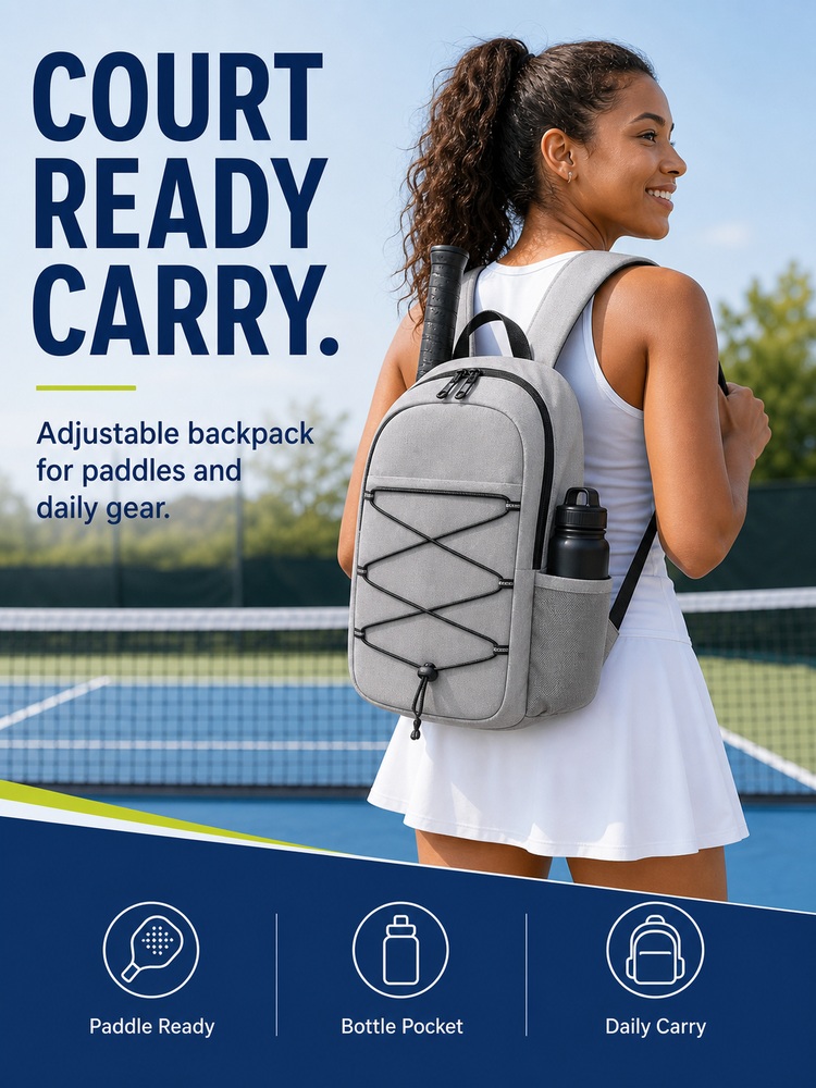 Adjustable Pickleball Racket Backpack - Lifestyle use