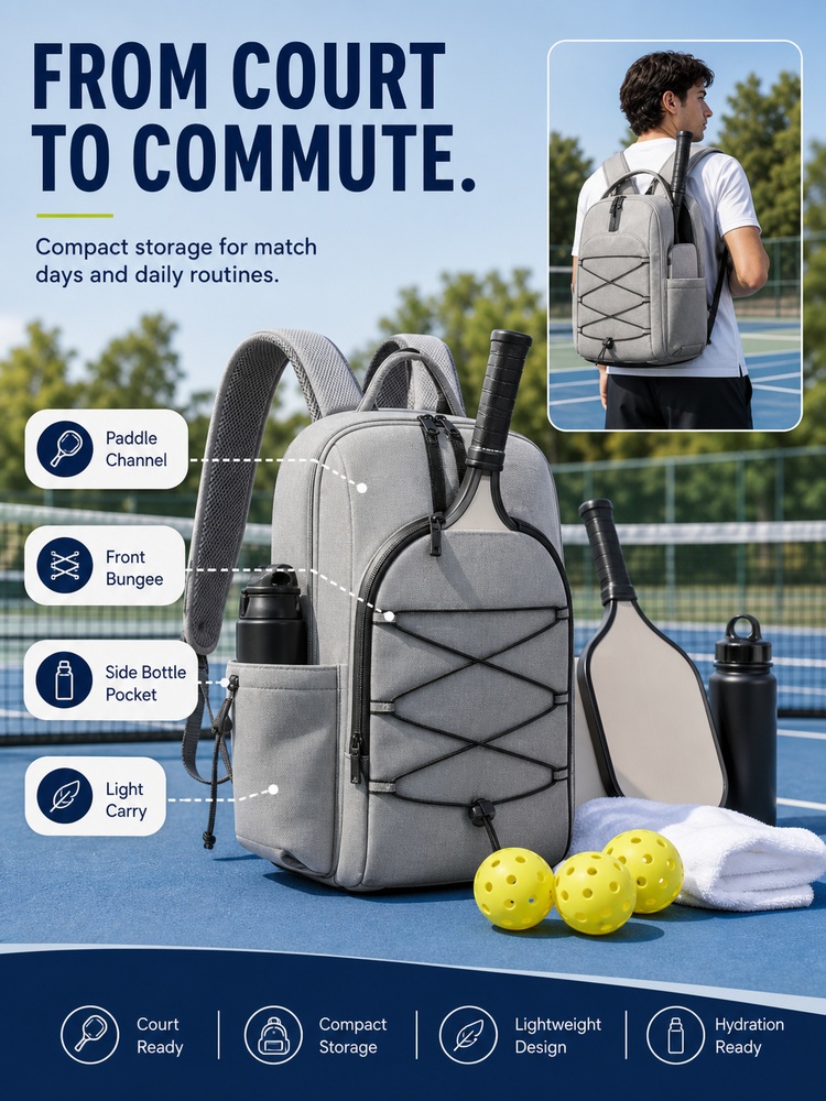 Adjustable Pickleball Racket Backpack - Routine summary