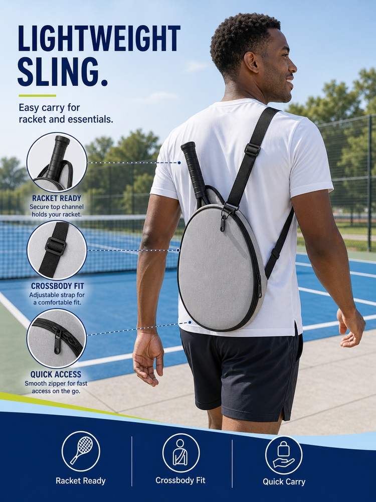 Lightweight Sling Racket Bag - Lifestyle use