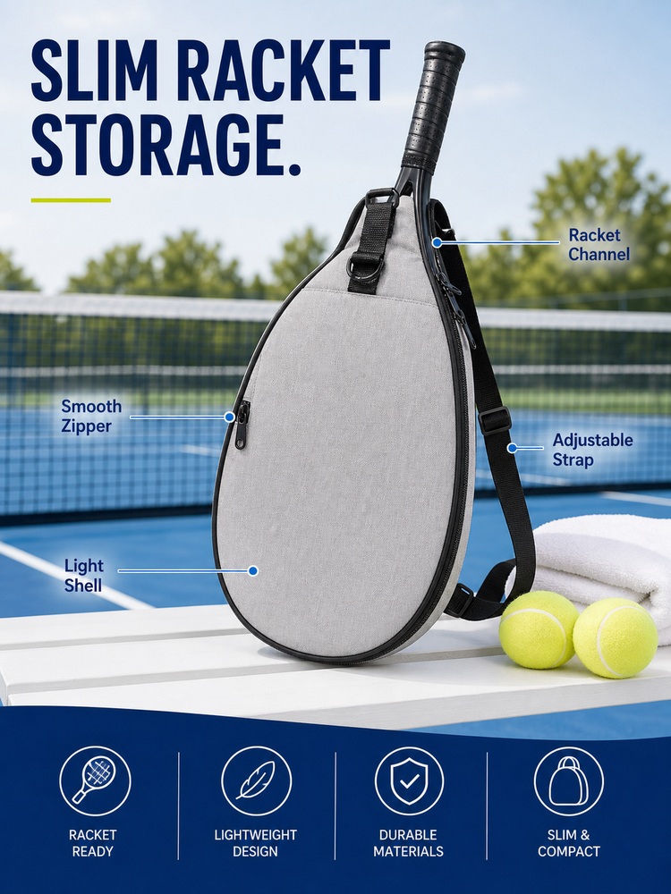 Lightweight Sling Racket Bag - Feature overview