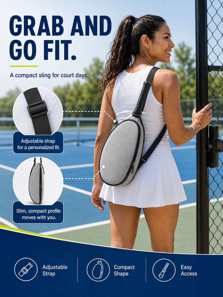 Lightweight Sling Racket Bag - Comfort/use view