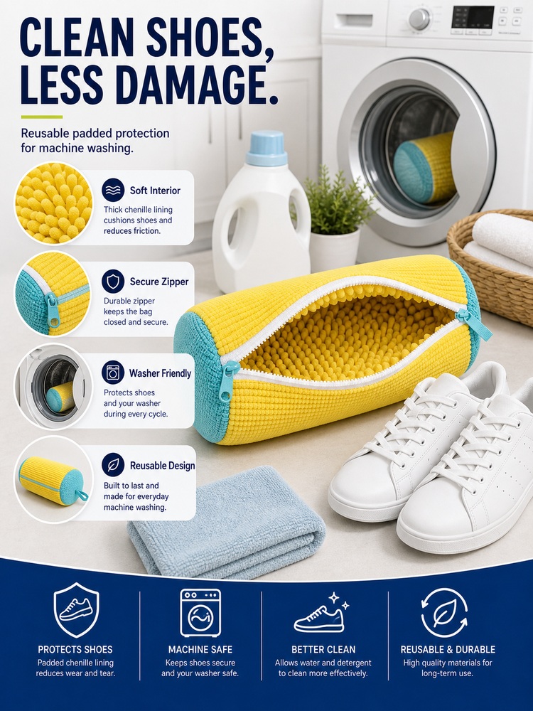 Reusable Shoe Washing Protector Bag - Routine summary